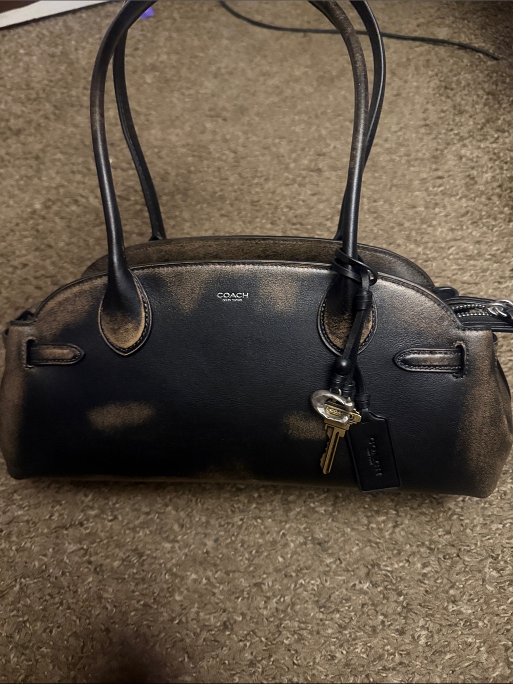 Coach Empire Carryall 34 in black/brown loved leather